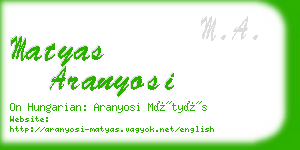 matyas aranyosi business card